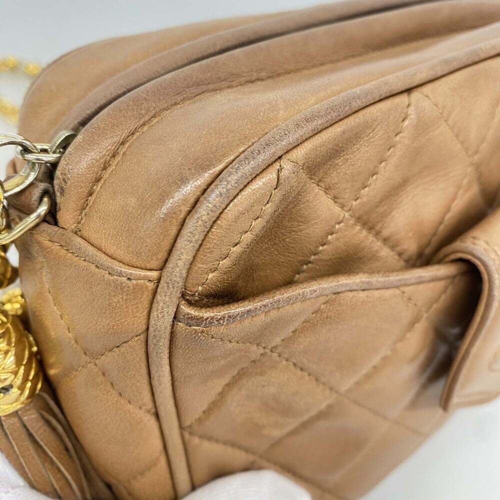 CHANEL Brown Lambskin Leather Shoulder Bag - Picture 6 of 13